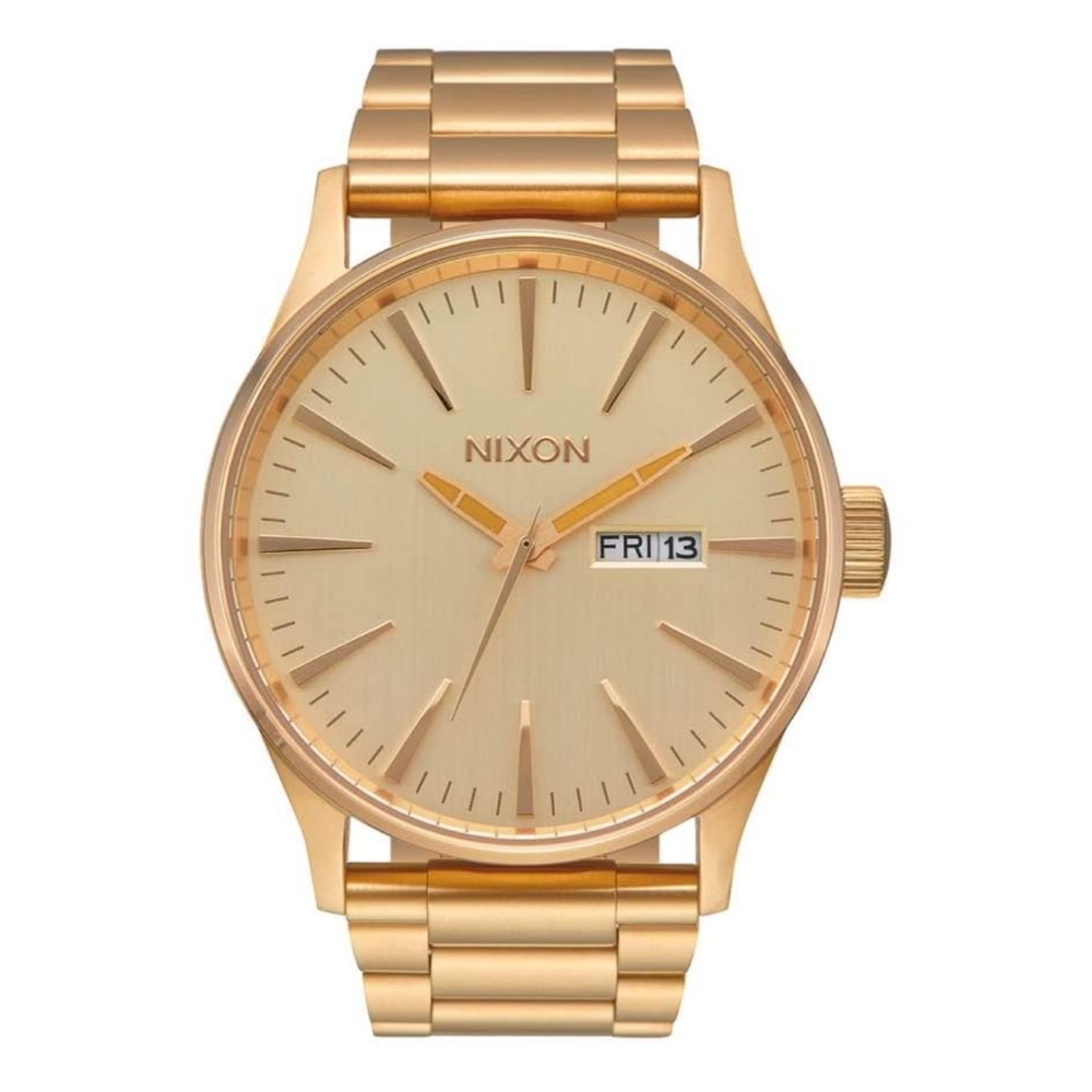 Nixon Never Be Late Gold Watch